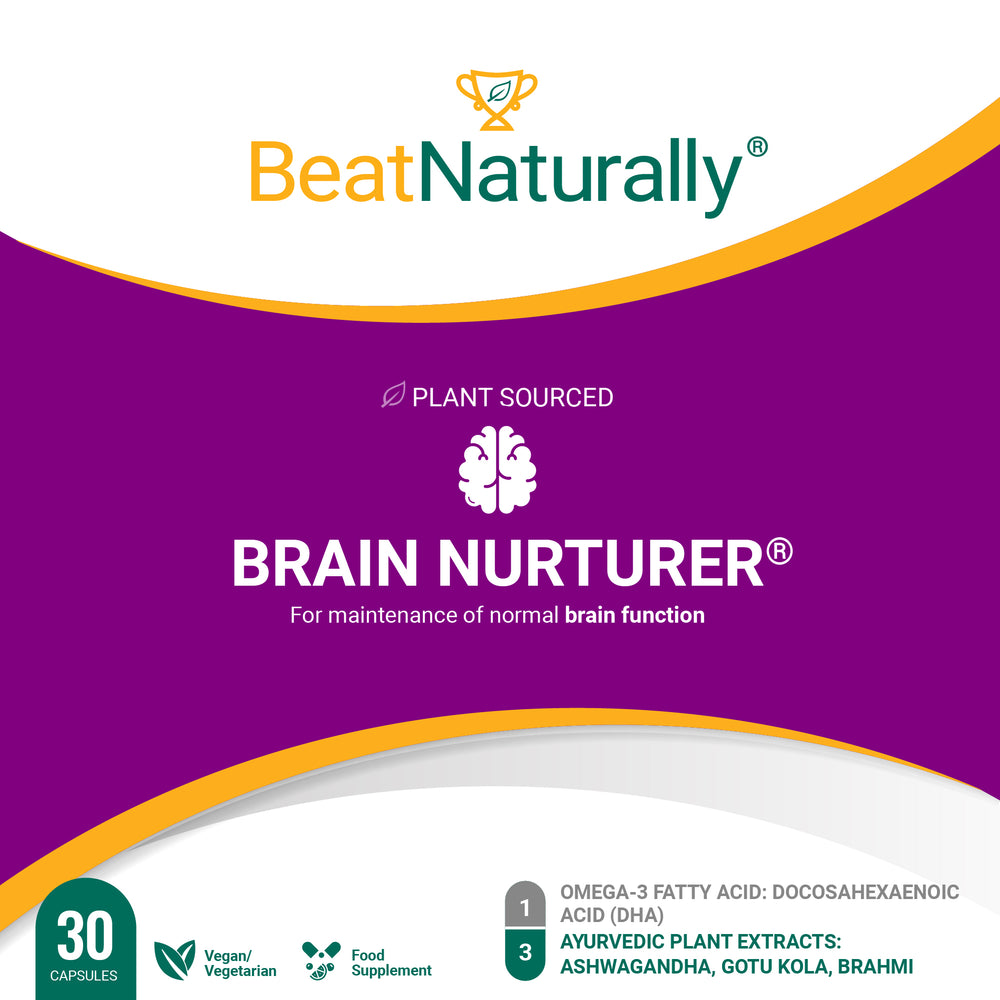 Brain Nurturer Supplement with DHA and Ayurvedic Herbs for Cognitive Health