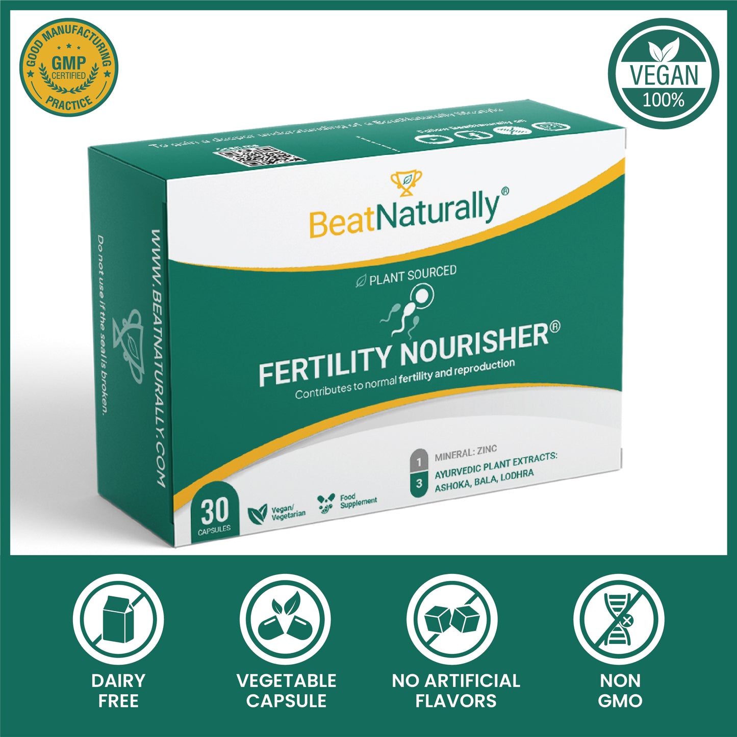 
                  
                    Fertility Nourisher Supplement with Zinc and Ayurvedic Extracts for Reproductive Health
                  
                