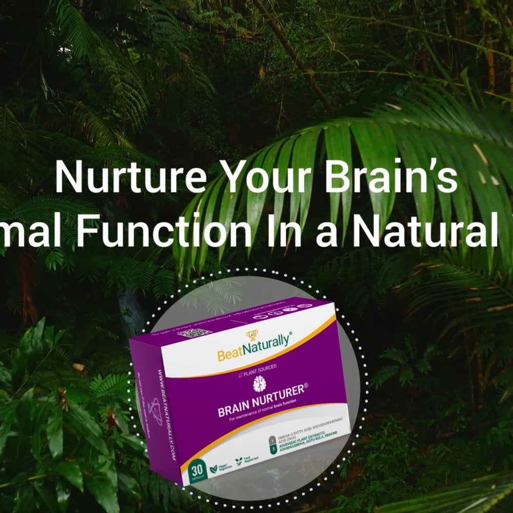 
                  
                    Load and play video in Gallery viewer, Brain Nurturer Supplement with DHA, Omega-3, Ashwagandha, Gotu Kola, and Brahmi
                  
                